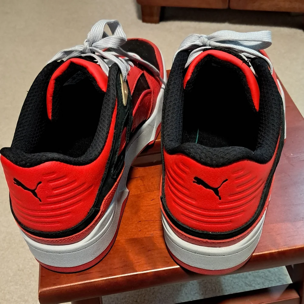 Puma Men's Bold Red and Black Sneakers Size 12 - Picture 2 of 7